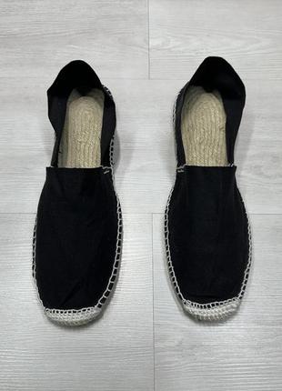 Espadrille літні чоловічі чорні еспадрільї мокасини лапті