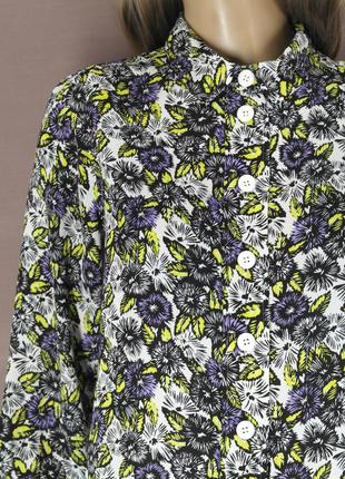Брендова блузка, сорочка з квітковим принтом "next" з довгим рукавом. розмір uk8/eur36.4 фото