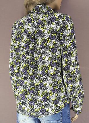 Брендовая блузка, рубашка с цветочным принтом "next" с длинным рукавом. размер uk8/eur36.6 фото