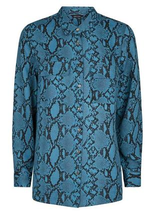 Брендова блузка, сорочка "new look" зі зміїним принтом. розмір uk10/eur38.5 фото
