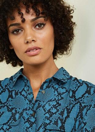 Брендова блузка, сорочка "new look" зі зміїним принтом. розмір uk10/eur38.2 фото