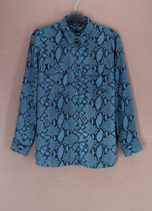 Брендова блузка, сорочка "new look" зі зміїним принтом. розмір uk10/eur38.9 фото