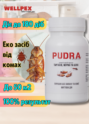 Ефективний засіб проти тарганів, клопів, бліх та інших шкідників - еко порошок pudra
