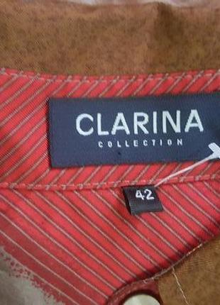 100% натур. шелк! брендовая шелковая рубашка "clarina".  разм.-42 разм2 фото