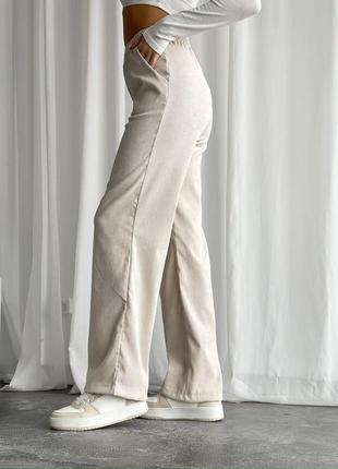 Женские штаны брюки плаццо вельветовые вельвет весна демисезон прямые клеш3 фото