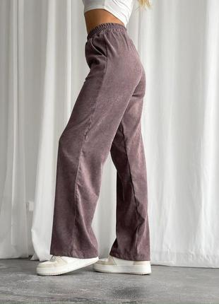Женские штаны брюки плаццо вельветовые вельвет весна демисезон прямые клеш9 фото