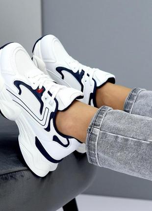 Кеди кросівки на високій підошві платформі танкетці масивній тракторній білі10 фото