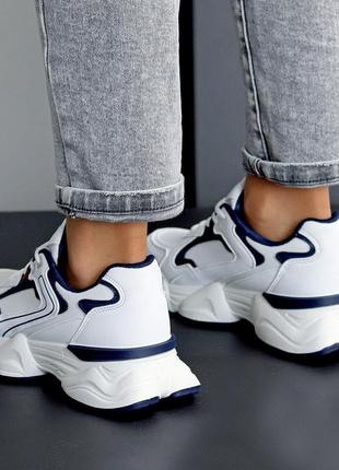 Кеди кросівки на високій підошві платформі танкетці масивній тракторній білі2 фото