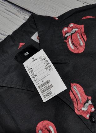 М h&amp;m новая фирменная тенниска рубашка обыкновенного кроя regular fit the rolling stones6 фото