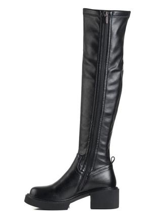 Ботфорти шкіряні на масивному каблуку