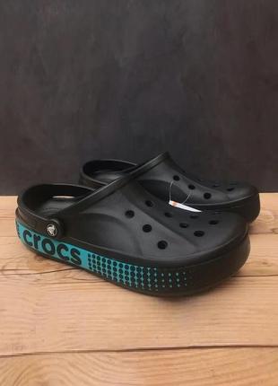 Крокс баябенд клог чорні crocs bayaband logo motion clog black