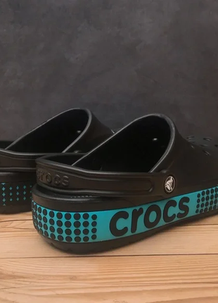 Крокс баябенд чёрные crocs bayaband logo motion clog black4 фото