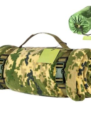 Тактичний флісовий плед 150х200см – ковдра для військових із чохлом. колір: піксель8 фото