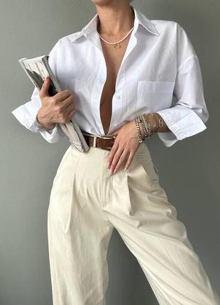 Женская идеальная базовая рубашка, для стильных образов, хлопок8 фото