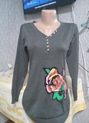 Подовжений светр,туніка ,розмір xs,s