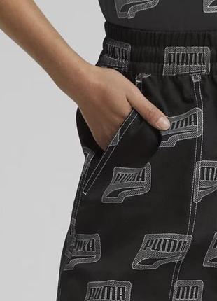 Черна коттонова джинсова юбка спідниця с монограмою  puma4 фото