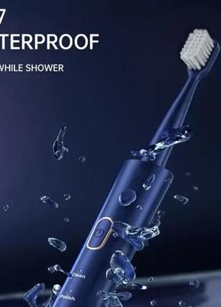 Электрическая зубная щетка sonic toothbrush s12. на аккумуляторе (3 насадки)