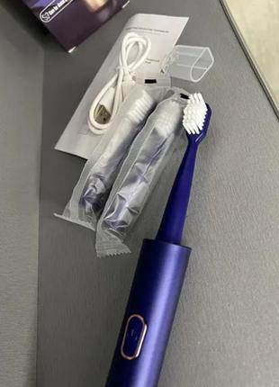 Электрическая зубная щетка sonic toothbrush s12. на аккумуляторе (3 насадки)4 фото