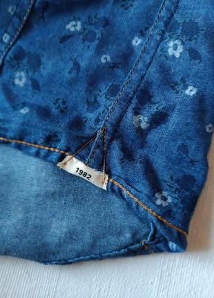 Чоловіча джинсова тоненька сорочка у дрібний квітковий принт tailored р.м/l8 фото