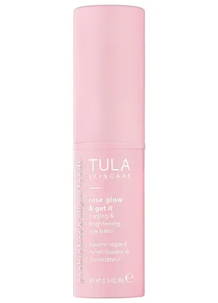 Охлаждающий и освещающий бальзам для глаз tula skincare rose glow get it cooling brightening eye4 фото