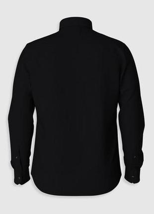 Черная мужская рубашка lc waikiki/лс вайкики с пуговицей на воротнике3 фото