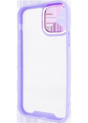 Прозрачный чехол с цветным бортом на айфон 11 про макс (сиреневый)3 фото
