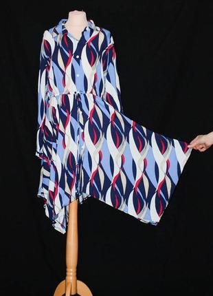 Нова з етикеткою сукня-халат сукня сорочка сорочкою з широкою спідницею на ґудзиках довгий рукав.3 фото