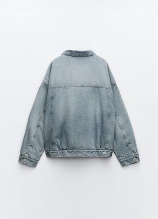 Zara 🔥 -50% джисовая куртка оверсайз синяя база хs-s, m,2 фото