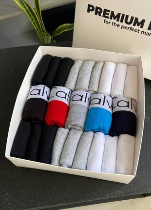 Подарочный набор premium box calvin klein (5 шт трусов + 18 пар носков)