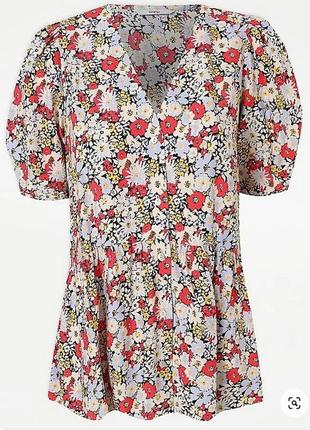 Нежная рубашка блуза в цветы4 фото