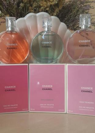 Духи духи женские chanel chance, eau fraiche, eau tendre
