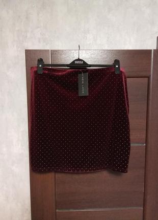 Брендовая новая красивая велюровая юбка р.16.3 фото