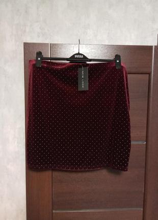 Брендовая новая красивая велюровая юбка р.16.5 фото