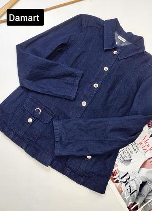 Куртка джинсовая синего цвета прямого кроя от бренда damart 8/122 фото