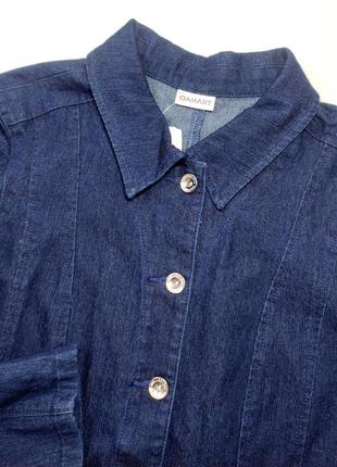 Куртка джинсовая синего цвета прямого кроя от бренда damart 8/123 фото