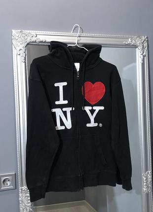 Кофта зипка i love ny new york винтаж avant garde