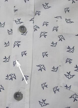 Классная приталенная шведка / тенниска / рубашка на короткий рукав с птичками от new look6 фото