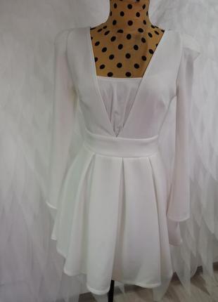 Платье 2 в 1, белое, короткое, м