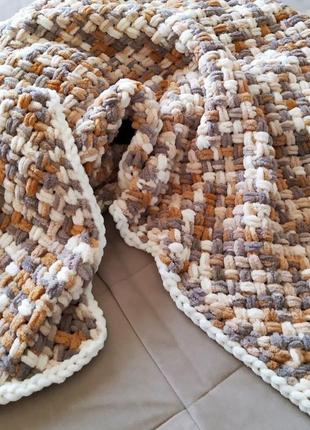 🩷💛💚ніжна плюшева дитяча ковдра💖 плюшеві пледи з пряжі alize puffy💕 плюшевий в'язаний...