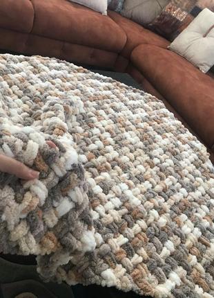 🩷💛💚ніжна плюшева дитяча ковдра💖 плюшеві пледи з пряжі alize puffy💕 плюшевий в'язаний...
