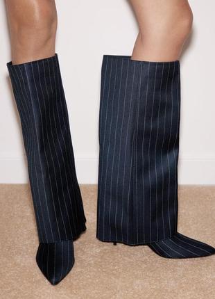 Zara текстильні чоботи демісезонні6 фото