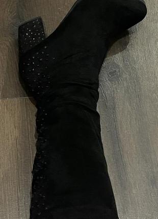 Замшевые сапоги-трубы✨