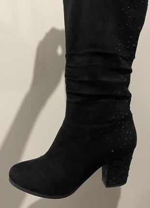 Замшевые сапоги-трубы✨