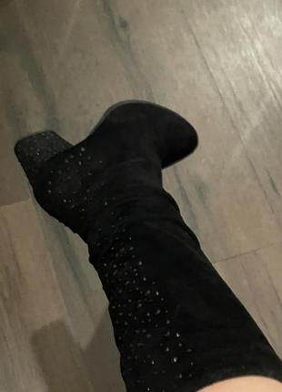 Замшевые сапоги-трубы✨