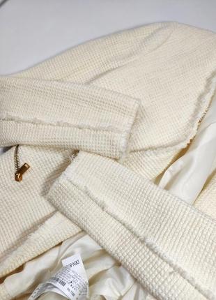 Жакет жіночий піджак кремового кольору твід від бренду zara s3 фото