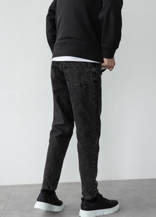 Чоловічі джинси мом темно-сірі4 фото