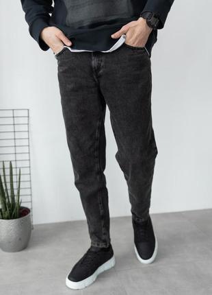 Чоловічі джинси мом темно-сірі1 фото