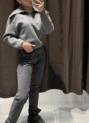 Zara трикотажный свитер женский6 фото