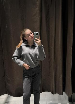 Zara трикотажный свитер женский4 фото