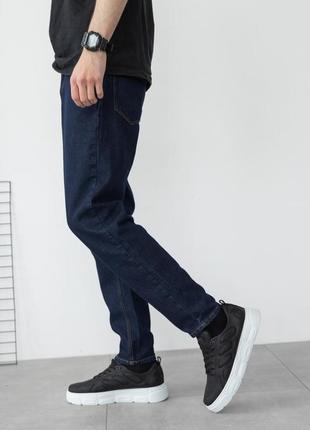 Мужские джинсы мом темно синие6 фото